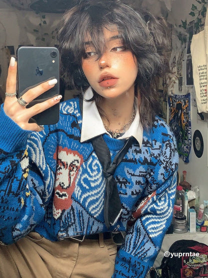 La Vie de Van Gogh — Pull Jacquard — vue 4 | Artelure