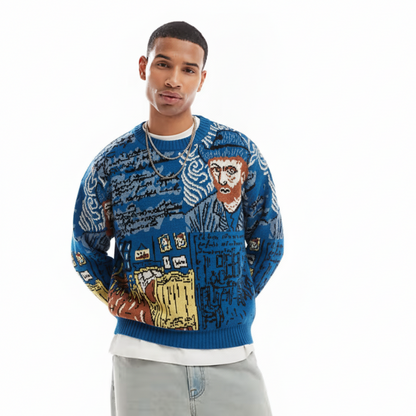 La Vie de Van Gogh — Pull Jacquard — vue 2 | Artelure