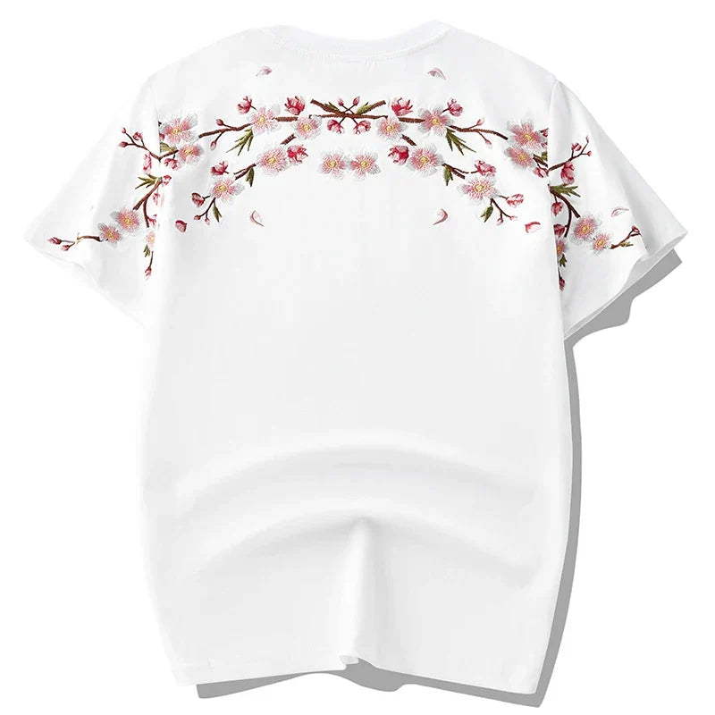 Floraison Sakura — T-shirt Brodé — vue 2 | Artelure