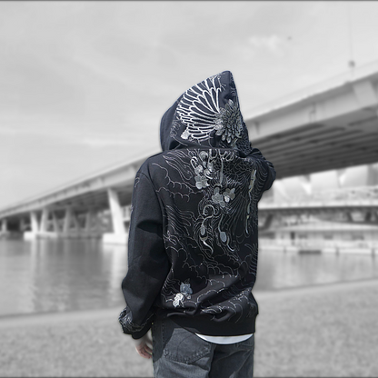 Dragon Fantôme — Hoodie Galerie — vue 9 | Artelure